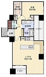 プラウドタワー覚王山 1LDKの間取図画像