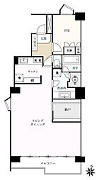 矢田川パークハウスD棟 1LDKの間取り