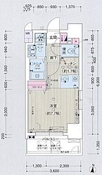 プレサンス名古屋城前 1Kの間取図画像
