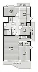 馬見第1住宅13号棟 4LDKの間取図画像