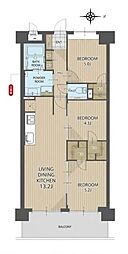 朝日プラザCITY南大和イーストウイングD棟 3SLDKの間取図画像