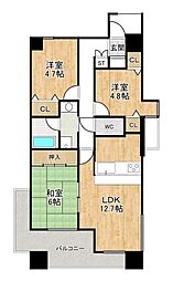 ローレルコート国分旭ケ丘 3LDKの間取図画像