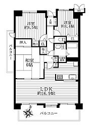 天理二階堂パーク・ホームズ 3LDKの間取図画像