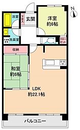 レインボー苗場 2LDKの間取図画像