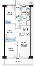 日商岩井鶴見マンション 3LDKの間取図画像