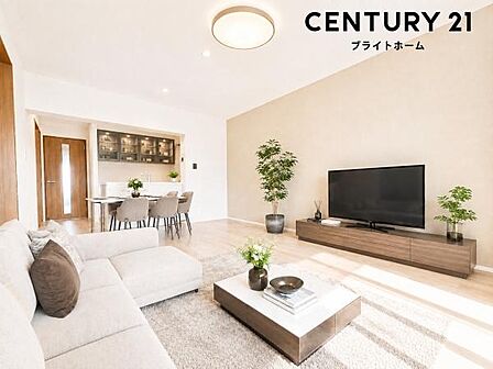 自慢したくなるリビング!形も良く家具の配置にも困りません。※家具等はCGでの参考レイアウトです。
