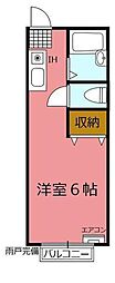 マローブルー北小金 ワンルームの間取図画像