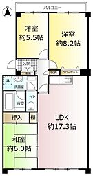 コープ野村南流山弐番街2号棟 3LDKの間取図画像