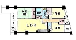 エバーランドシティ新・泉北2番館 3LDKの間取図画像