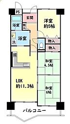 鶴山台アーバンコンフォート 3LDKの間取図画像