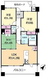 アークフォレスト九条 3LDKの間取図画像