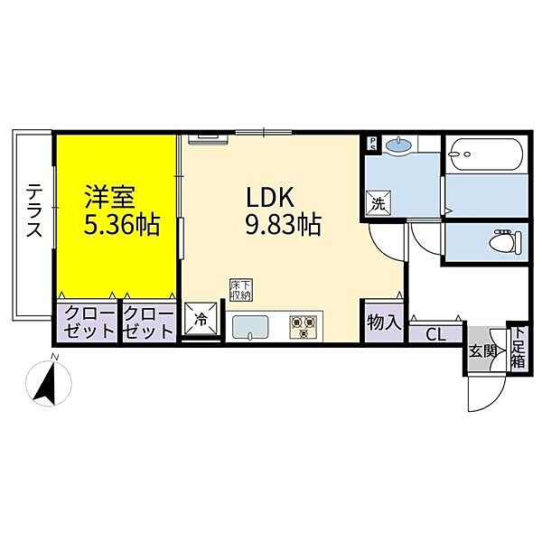 ベルコート川崎 102｜滋賀県長浜市川崎町(賃貸アパート1LDK・1階・42.00㎡)の写真 その2