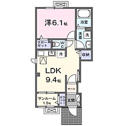 MK・テララ 1LDKの間取図画像