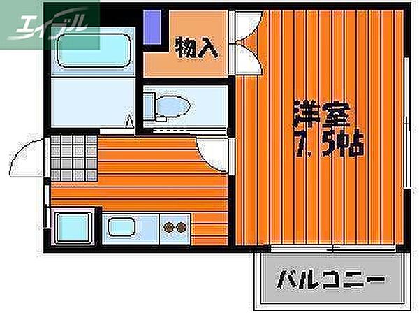 岡山県岡山市南区新保(賃貸マンション1K・2階・24.30㎡)の写真 その2