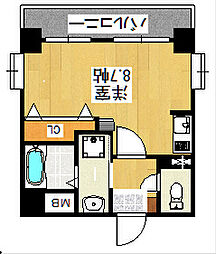 サンヒルズ松風 ワンルームの間取図画像