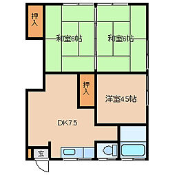 コーポ五番館 1階3DKの間取り