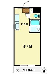 東京メトロ丸ノ内線 中野坂上駅 徒歩10分の賃貸マンション 3階1Kの間取り