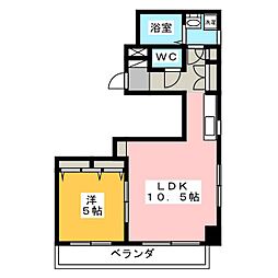 MILLENNIUM02 1LDKの間取図画像