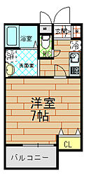 COCOハウス 3階1Kの間取り