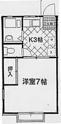 K・Kハイツ 1Kの間取図画像