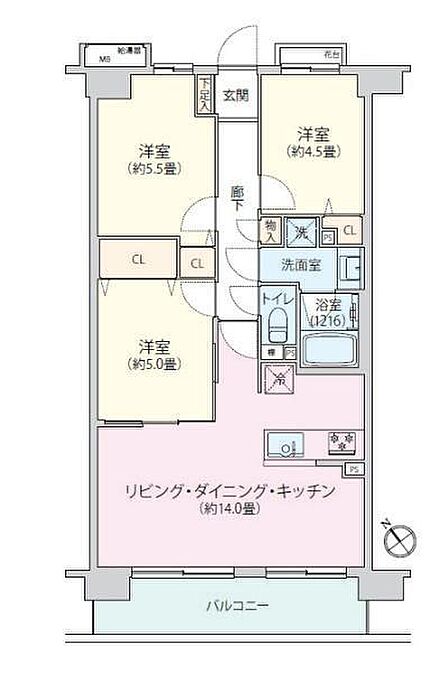 3LDK 間取り