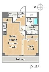 西京極ハイツ 2LDKの間取図画像