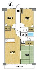 クリオ南林間参番館 2SLDKの間取図画像