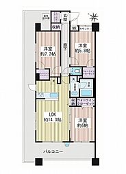 シーズガーデン大和 3LDKの間取図画像