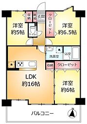 ビューパレー南柏 3LDKの間取図画像