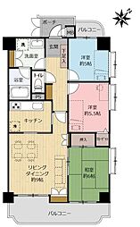 ウイングステイツ御本丸公園 3LDKの間取図画像