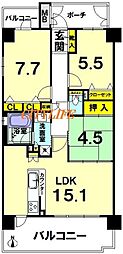 グラン・コート京都上七軒 3LDKの間取図画像
