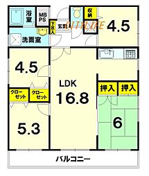 ライオンズマンション京都三条大宮 4LDKの間取図画像