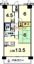 レックスシティ京都西院 3LDKの間取図画像