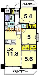 藤和シティホームズ衣笠 3LDKの間取図画像