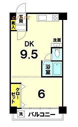 パレステート日生熊野 1DKの間取図画像