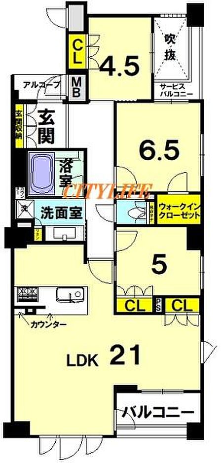 3LDK 間取り