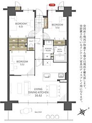 サーパス桐生駅前 3LDKの間取図画像
