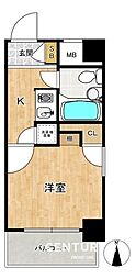 トーカン東淀川キャステール 1Kの間取図画像