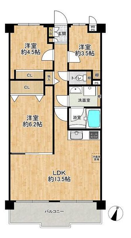 3LDK 間取り