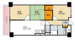 パティオ北加賀屋北棟 3LDKの間取図画像