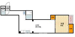 クレール・ド・長居 1LDKの間取図画像