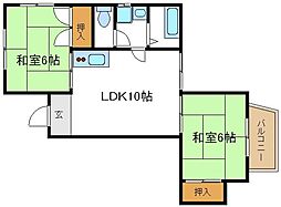 ビラエイトサイト 2LDKの間取図画像