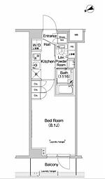 プラウドフラット代々木八幡 1Kの間取図画像