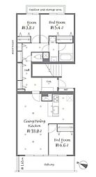 ヴィルヌーブ保土ケ谷 2SLDKの間取り