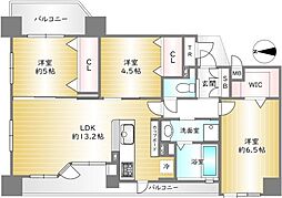 パルコート四条室町 3SLDKの間取図画像