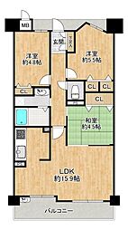 ウインヒルズジェームス山 3LDKの間取図画像