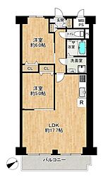 ドルミハイツ垂水A棟 2LDKの間取図画像