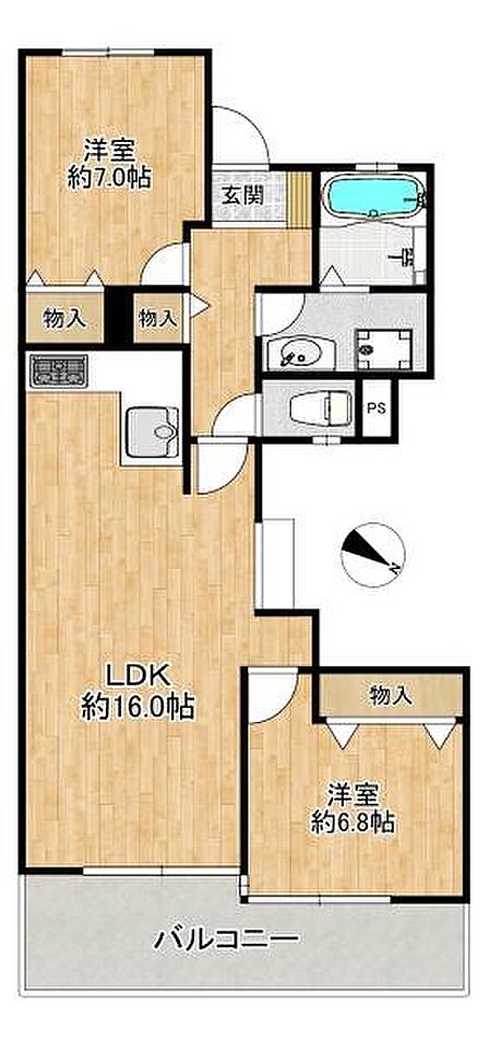 2LDK 間取り
