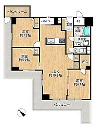 シャルマンコーポ明石3号棟 3LDKの間取図画像