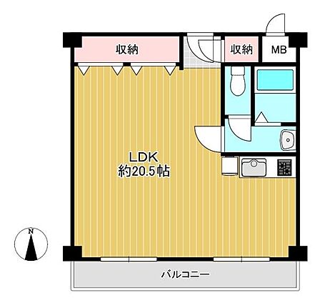 【間取り】日当たり良好な南向き!